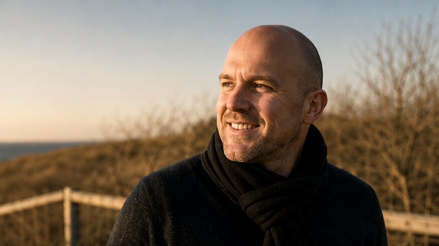 Carlo Crevels at dusk in the dunes — Strategic Alignment Advisor.
