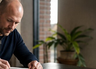 Carlo writing — quiet morning reflection.